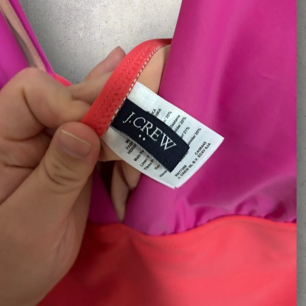 J. Crew ruched one piece colorblock swimsuit